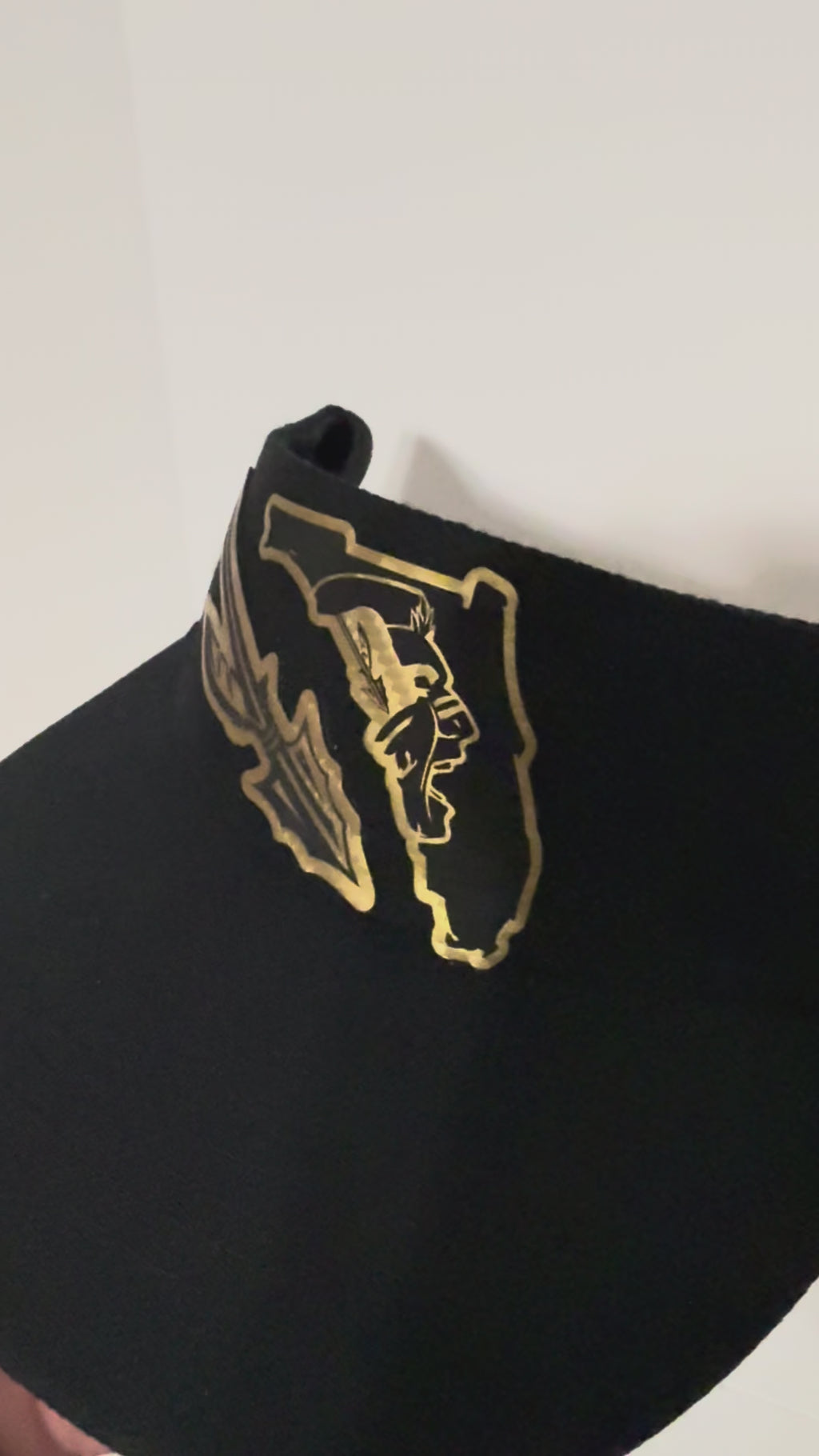 Fear The Spear! FSU custom gold carbon fiber visor or HAT