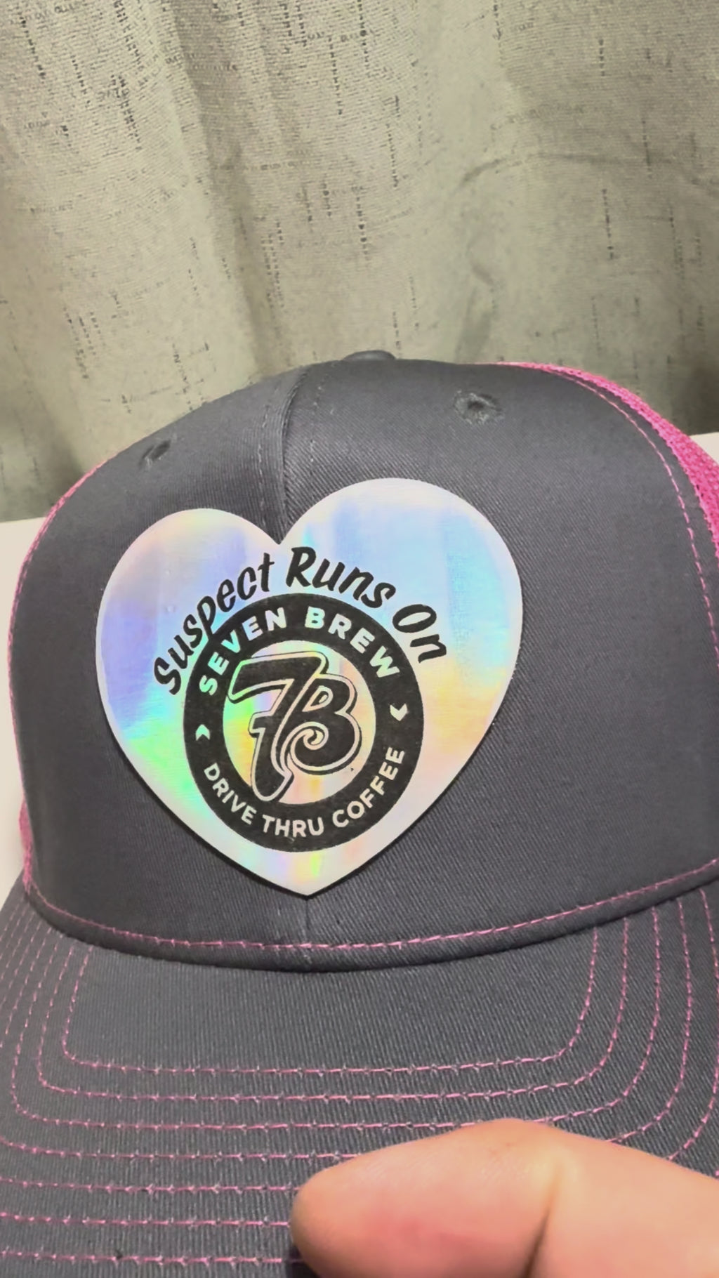7 Brew pink custom hat
